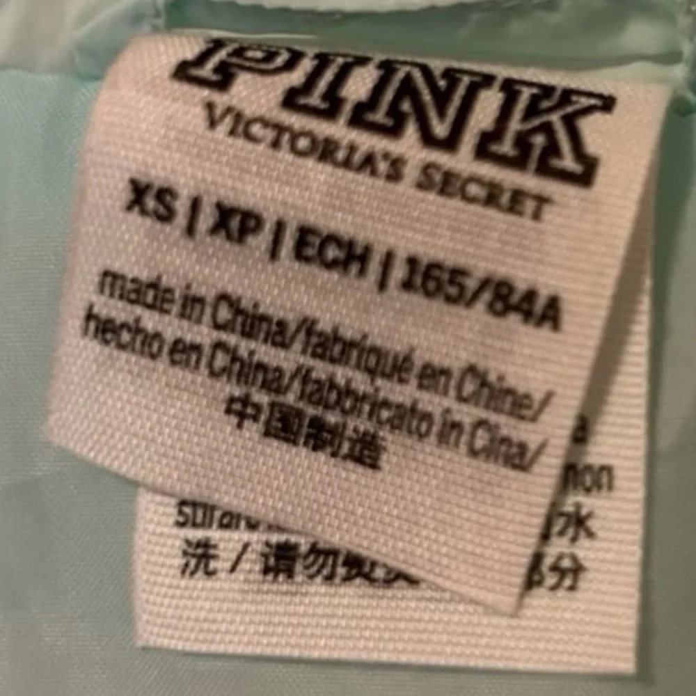 Victoria Secret PINK‎ Puffer Jacket Womens XS Mint Green Lightweight Packable